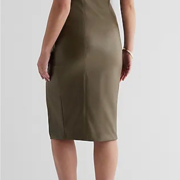 Express Faux Leather Square Neck Spaghetti Strap Dress Size S NWT - Picture 2 of 8